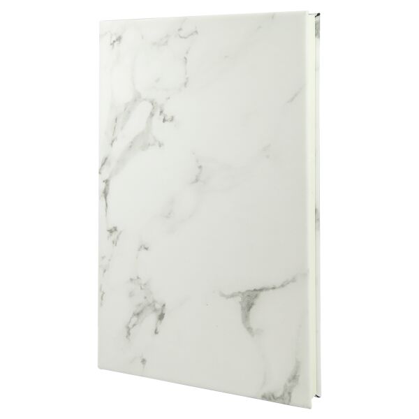 5 1/4" x 8 1/4" White Marble Laserable Leatherette Journal Thumbnail
