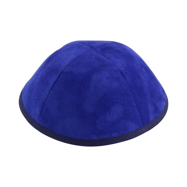 Royal Blue Suede with Navy Rim Yarmulka Thumbnail