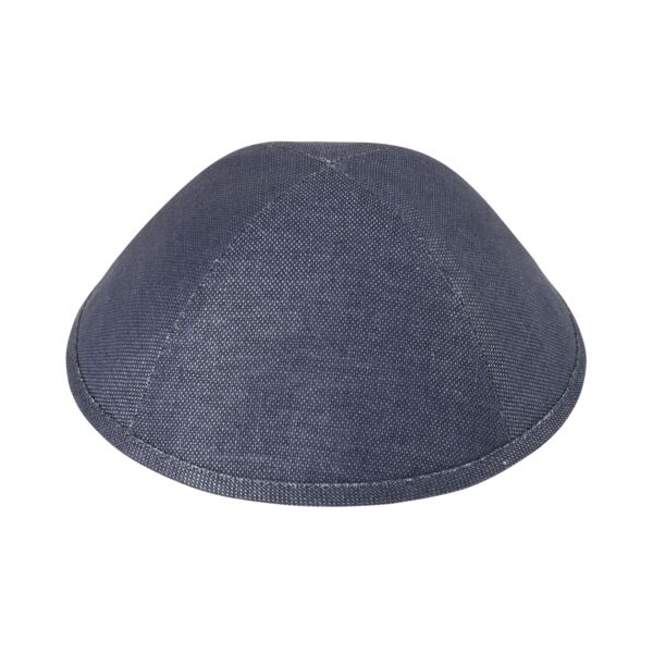 Blue Chambray Linen Yarmulka Thumbnail