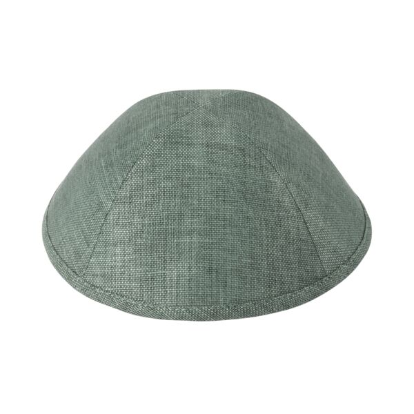 Green Chambray Linen Yarmulka Thumbnail
