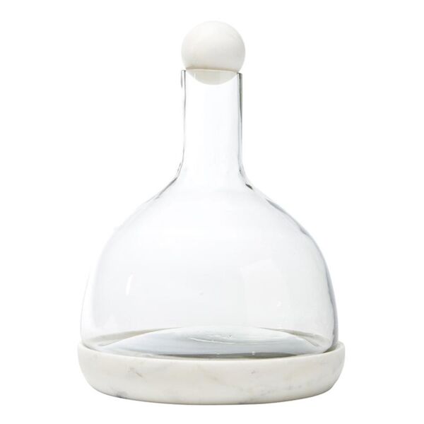 White Marble and Glass Wine Carafe,SB  Thumbnail