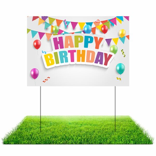 Colorful Happy Birthday Lawn Sign Thumbnail