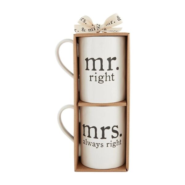 Mudpie Mr & Mrs Right Mug Set Thumbnail