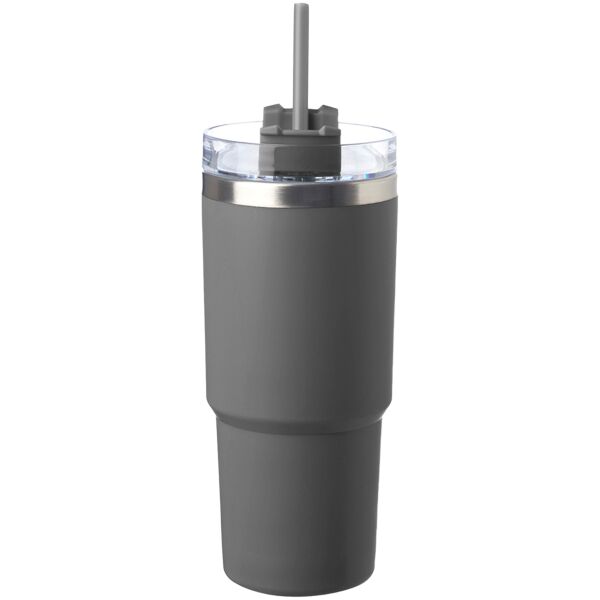 23 oz Matte Finish Travel Mugs with Straw Thumbnail