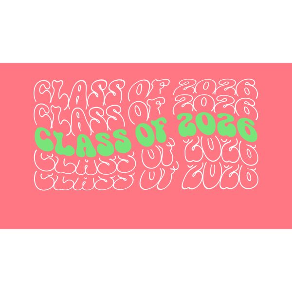 Vinyl Graduation Banner Coral 7ft x 4ft Thumbnail